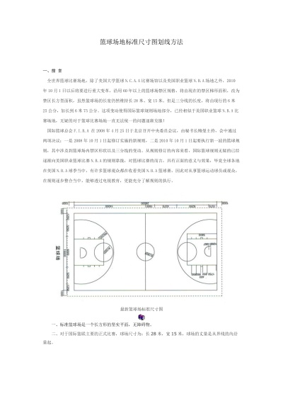 篮球场划线标准尺寸说明及其规定要求